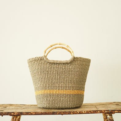 バンブーハンドル　アバカトート   Abaca tote bag. with bamboo handle