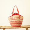 Patterned knitting tote bag